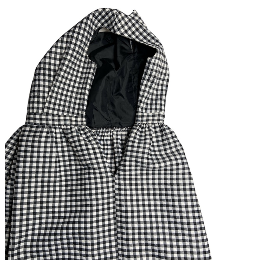 Zara Basic Black and White Gingham Cap Sleeve Min… - image 4